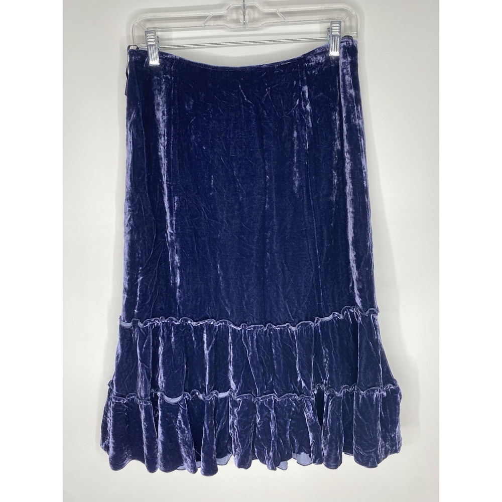 International Concepts Monet Crushed Velvet Womens Skirt Silk Blend Size 4